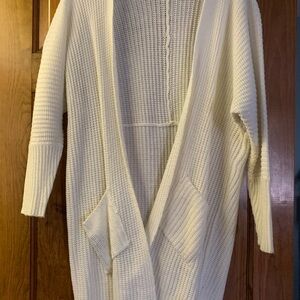 Women's Cream Open-Front Sweater